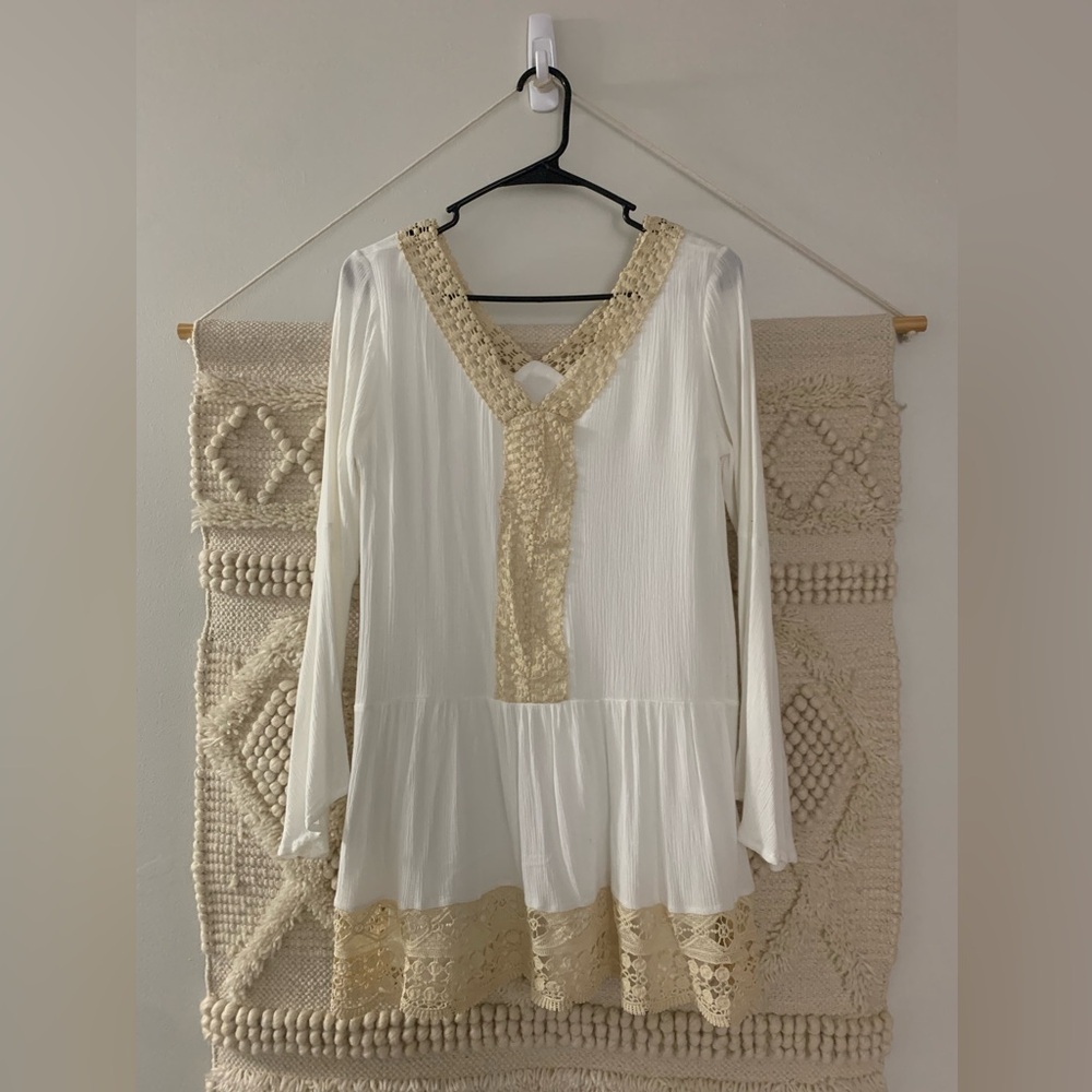 White & Cream Lace Dress: ALTRD STATE